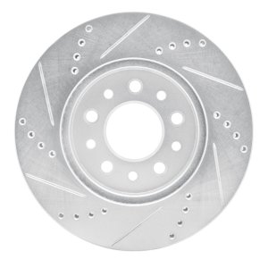Ford Freestar Brake Rotor (1) - Front Right - R1 Concepts - Drilled & Slotted - Silver - `04-`07